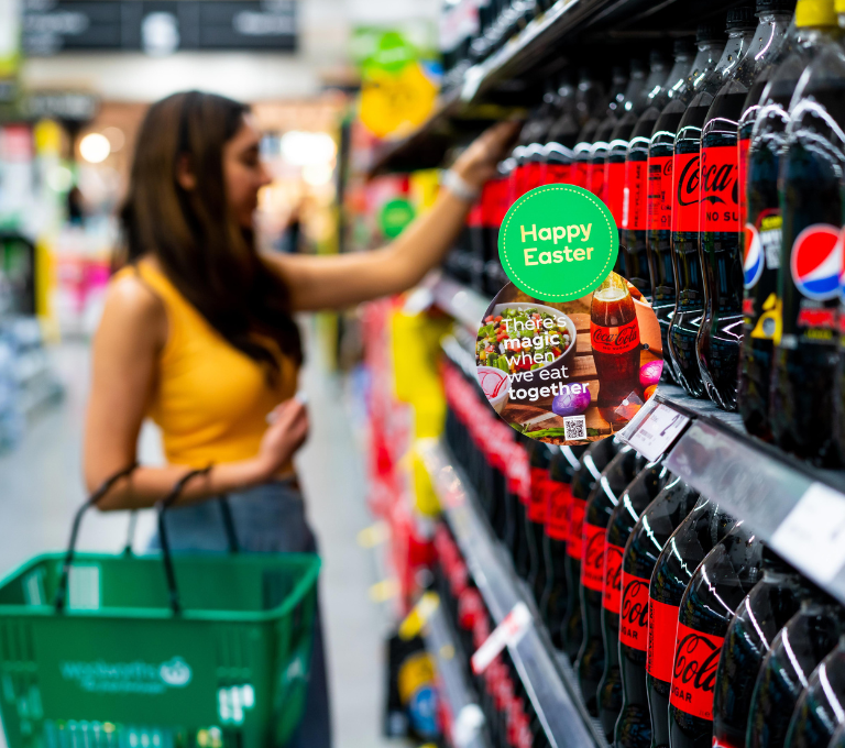 Shopping in drinks aisle